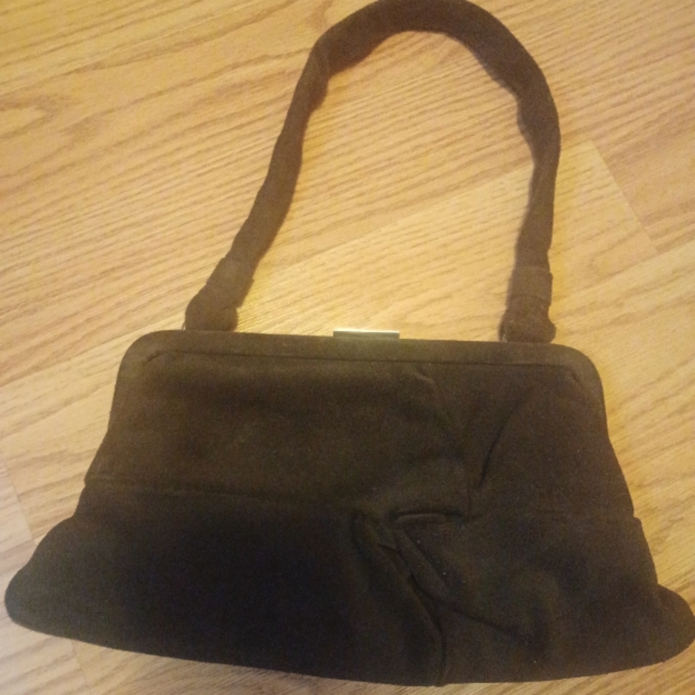 Banana Rebulic Chocolate Brown Plush Leather Clutch